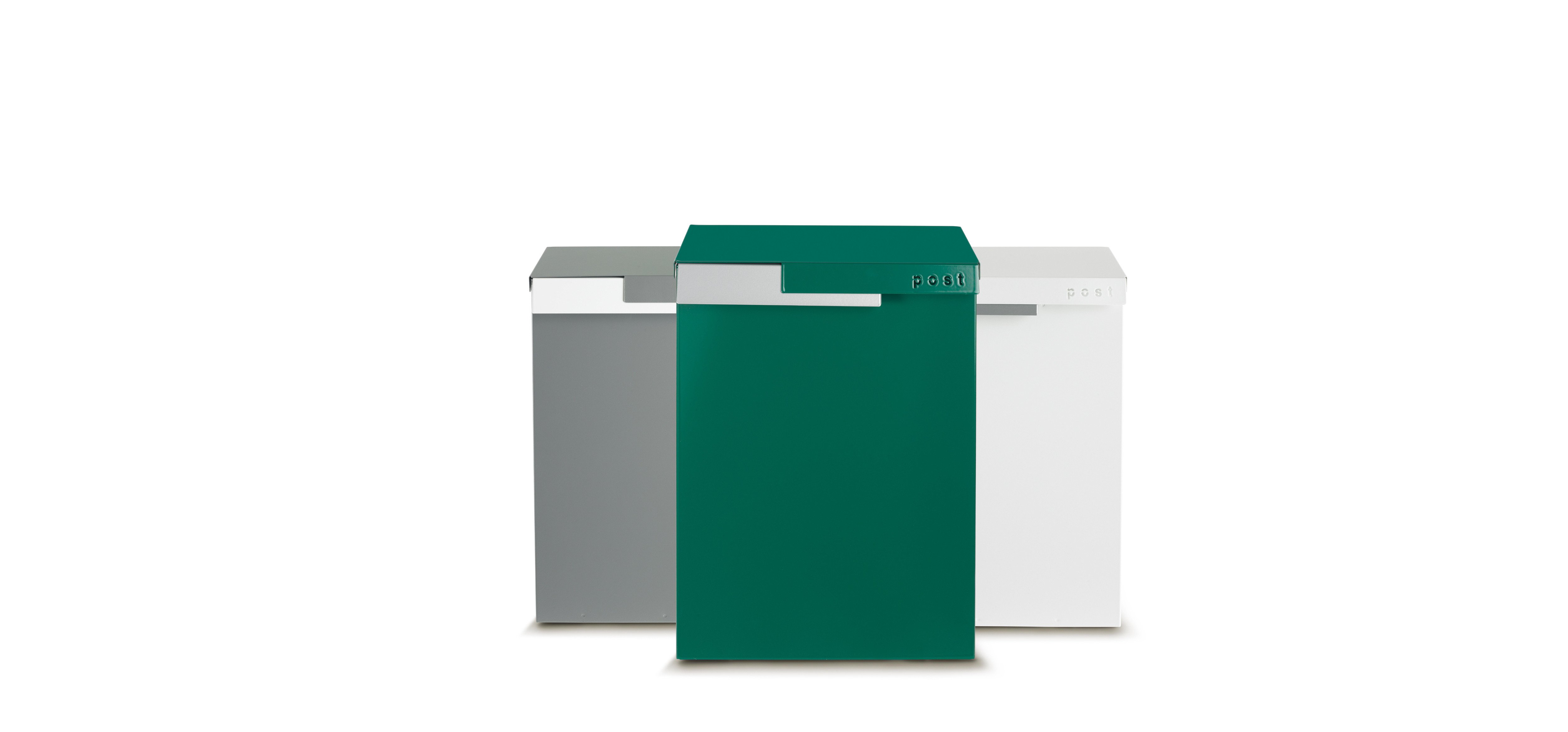 Mailboxes in different colours