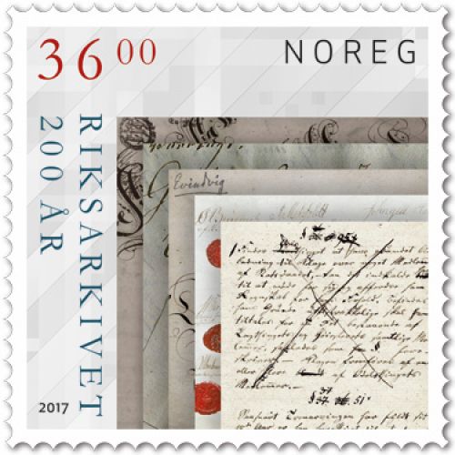 Gamle dokument, fremst utkastet til Grunnlova av 1814.