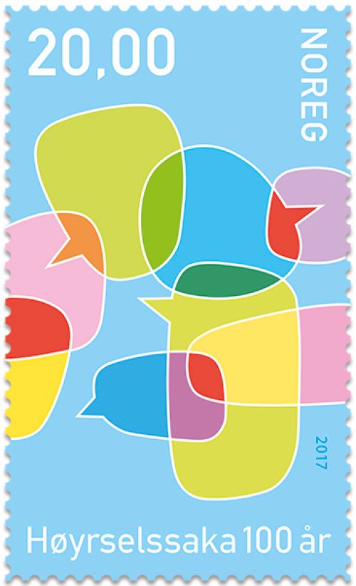 Tomme snakkebobler markerer at det er 100 år sidan dei første høyrselshemma organiserte seg i det som seinare skulle bli Hørselshemmedes Landsforbund.