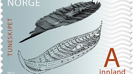Foto og tegning av Tuneskipet, basert på 3D-modell av Knut Paasche