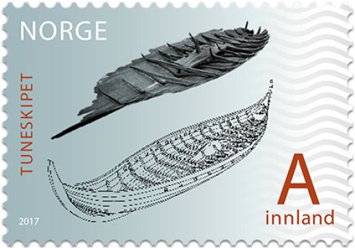 Foto og tegning av Tuneskipet, basert på 3D-modell av Knut Paasche