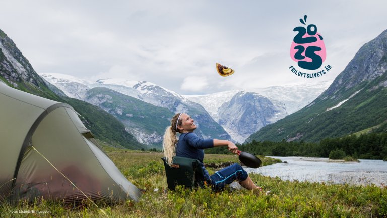 Telt i fjellet og pannekake i luftig svev ned mot stekepannen