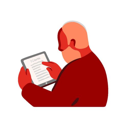 Man with a tablet – illustration
